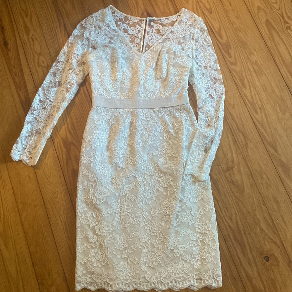 Lace, cocktail dress. Beautiful lace with interior silk bodice. Stunning on!